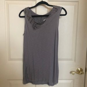 EUC L Kenar Beaded Long Tank